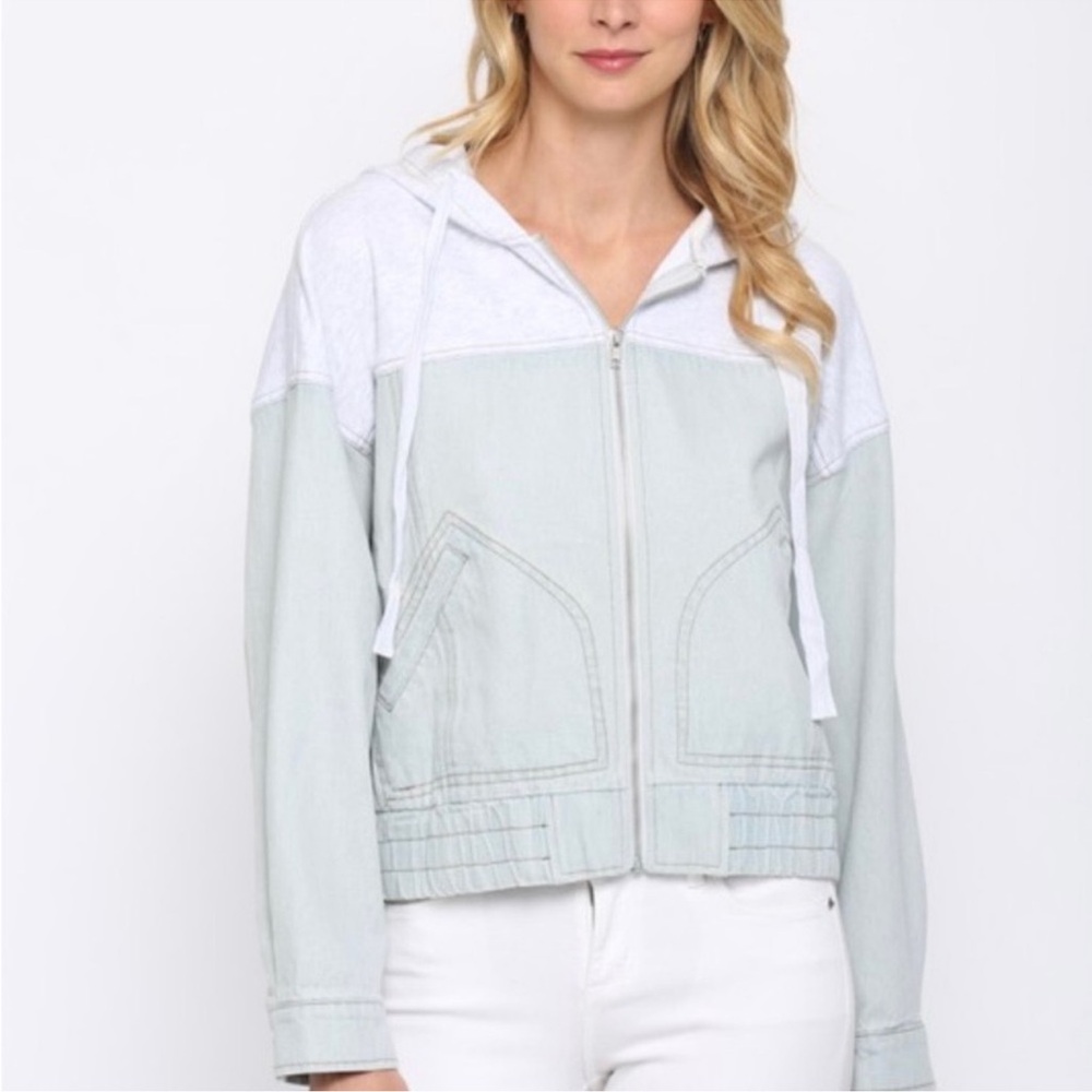 Fate light denim French terry hoodie NWT